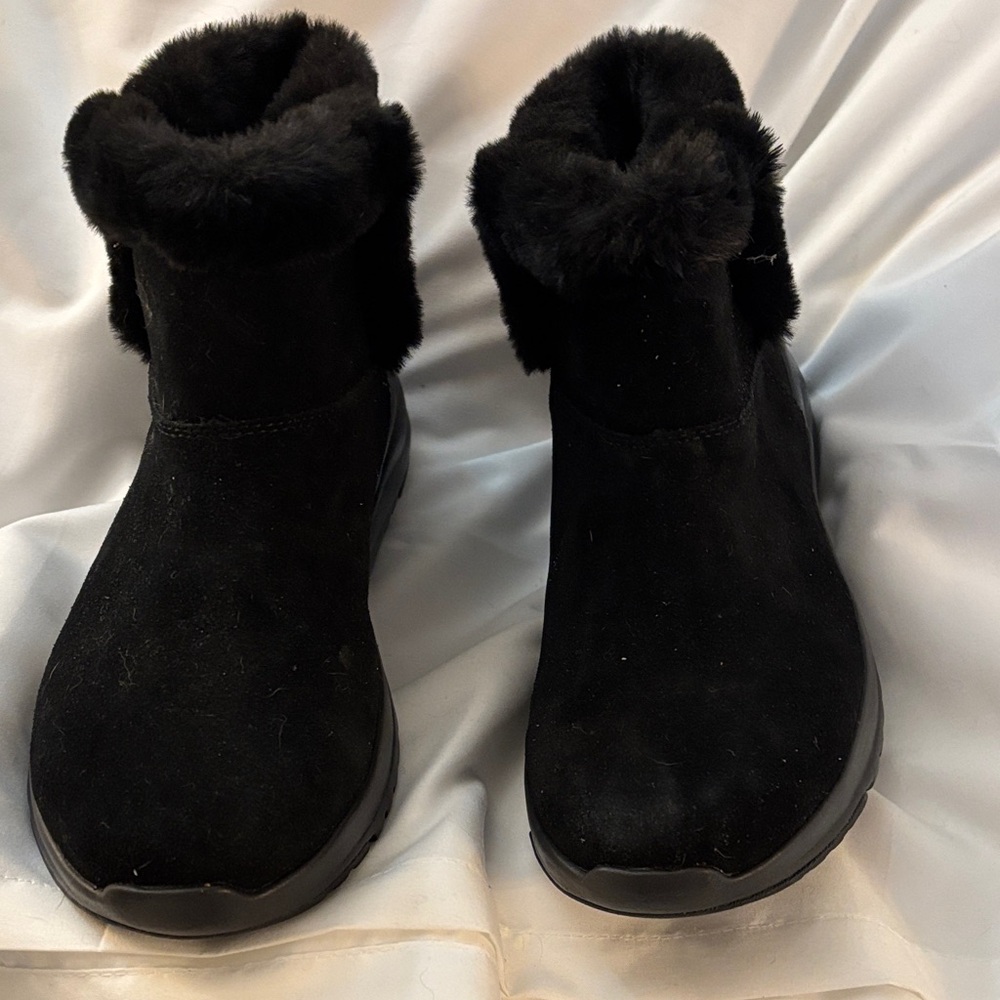 Black Fur-Lined Ankle Boots